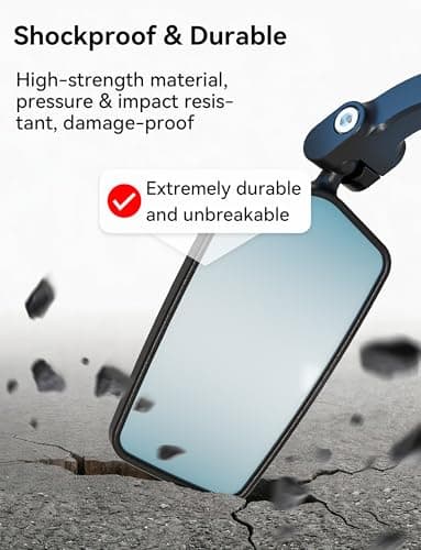 COICER E Bike Mirror Handlebar Mount, Bicycle Rearview for Handlebar - Thumbnail 5