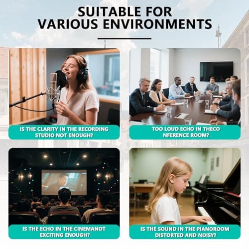 Acoustic Foam Panels, Sound Proof Foam Panels for Walls, Soundproofing Absorbing Panels Studio Noise Absorbing for Studio, Office, Home, 2" X 12" X 12" - Thumbnail 5