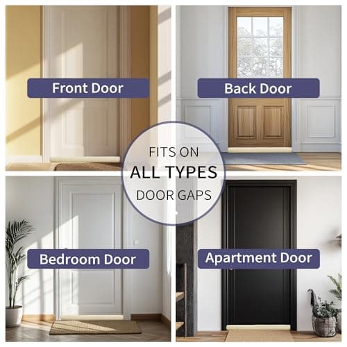 Ciieyuo® Door Draft Stopper – Premium Velour Under Door Gap Filler & Noise Blocker | Insert-Design Draft Stopper for Bottom of Door (30"-36") | Blocks Cold, Noise, Dust – Easy Install, No Adhesive - Thumbnail 6