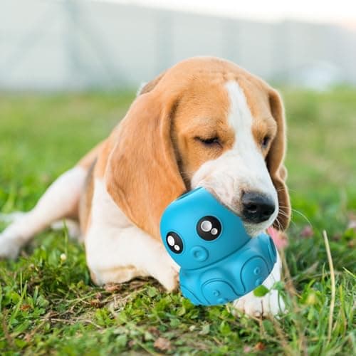 COSOWO Octopus Chew Toy for Dogs Safe & Durable Silicone Interactive Dog Toy, Treat Holder, Slow Feeder & Squeaky Toy, Fun Treat Dispenser for Indoor & Outdoor Play, Blue - Thumbnail 4