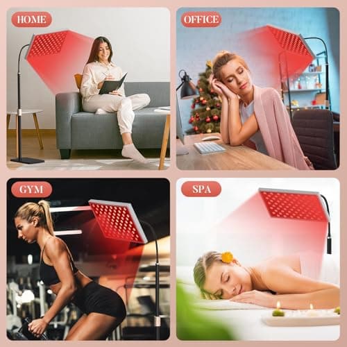 Red Light Therapy for Body and Face, Infrared Light Therapy Lamp 660nm Red Light and 850nm NIR LED Panel Light with Adjustable Stand, Infrared Redlight Therapy Device for Full Body Skin at Home - Thumbnail 4