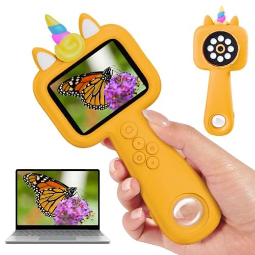 Magnify 2.4" Microscope for Kids, 600X-4800X Handheld Digital Miniscope, Portable Pocket Magnification Microscope Photo & Video | Education Toys for Age 3 4 5 6 7 8 9 10 Girls Boys - Image 1