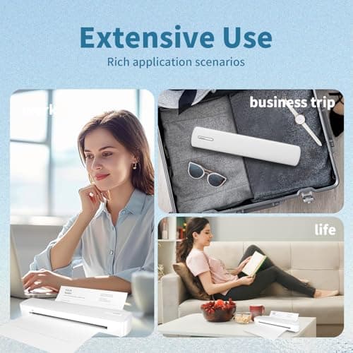 TAGZILO C80 Wireless Printer, Inkless Portable Printer for Travel, Supports A4 8.5 x 11 Inch Thermal Paper, Compatible with Phone & Laptop (White) - Thumbnail 2