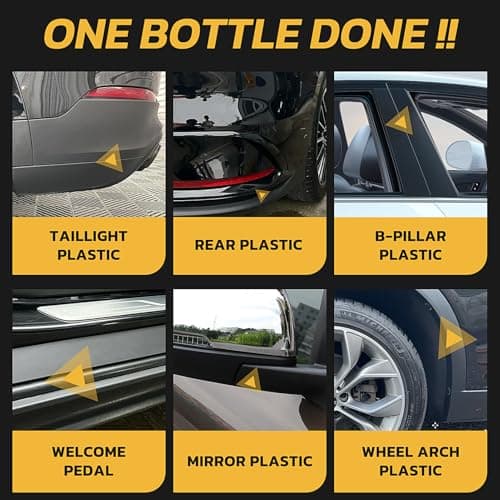 Gihen Plastic Restorer, Trim Restorer for Plastic, Rubber and Vinyl, Auto Detailing Kit, 10.28 oz, with Foam Applicator - Thumbnail 6