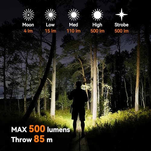 TUNENGE S11-T Rechargeable Keychain Flashlight, 500 High Lumens EDC Mini Flashlight with Magnet, LED Pocket Light Suitable for Outdoor, Camping, Hiking - Thumbnail 5
