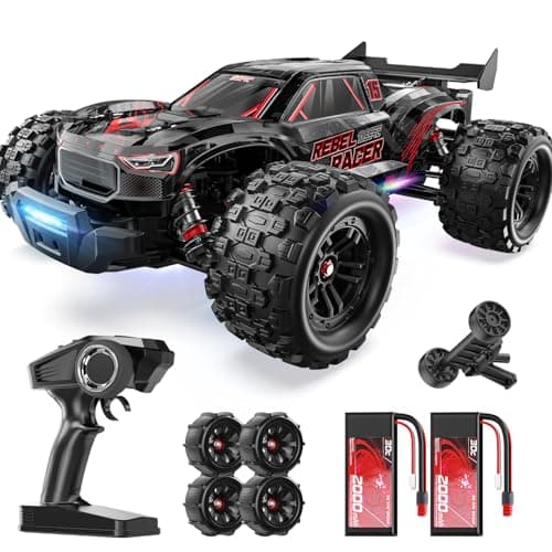 DEERC Fast RC Car for Adults, 1/14 Brushless Remote Control Car/Truck, 46+ MPH High Speed 4WD Off Road Waterproof All-Terrain, 2×3S LiPo Batteries - Image 1