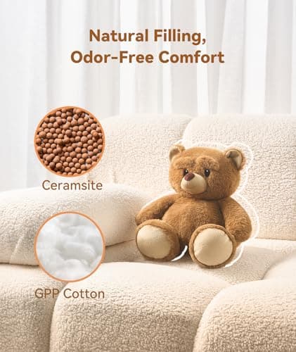Dreamegg Microwavable & Weighted Stuffed Animal, Unscented Microwave Heating Pad for Period Cramps, 1.43 Lbs Teddy Bear, Washable Cover, Anxiety Relief, Cute Heatable Plushies - Thumbnail 4