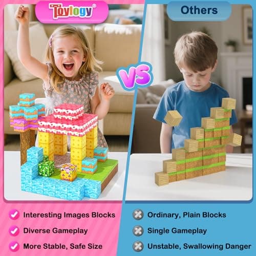 200PCS Magnetic Blocks - Magnetic Building Blocks for Girls Age 3+, Build Mine Magnet Craft Cubes for Toddlers, STEM Sensory Toys for Princess, Kids Christmas Birthday Gift - Thumbnail 4