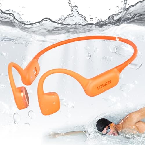 LOBKIN Bone Conduction Headphones,Bluetooth 6.0 Swimming Headphones Wireless, IPX8 Waterproof 32G Memory Open Ear Earphones with Microphone, 8H Playtimes for Hiking,Running,Swimming,Cycling - Image 1