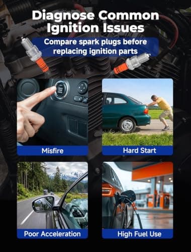 Spark Plug Tester Dual Holes, VEHLIVE 0-6000RPM Spark Tester Tool Simulator - Thumbnail 6