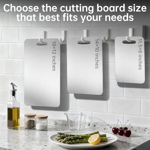 Titanium Cutting Board - 100% Pure Titanium Cutting Boards for Kitchen Double Sided Non Toxic Titanware for Meat/Vegetables, Hygiene Durable Dishwasher Safe Metal Chopping Board Large - Thumbnail 4