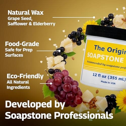The Original Soapstone Wax | Food-Safe Natural Wax for Soapstone Countertops – Enhances & Darkens Stone, Long-Lasting Protection (12oz) - Thumbnail 3
