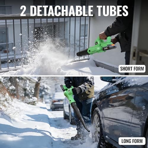 WORKPROX Leaf Blower Cordless, 20V Electric Blower with 4.0Ah Type-C Charging Battery, 138MPH 170CFM, Lightweight Handheld Mini Blowers for Lawn Care, Patio Cleaning, Dust, Blowing Leaves - Thumbnail 3