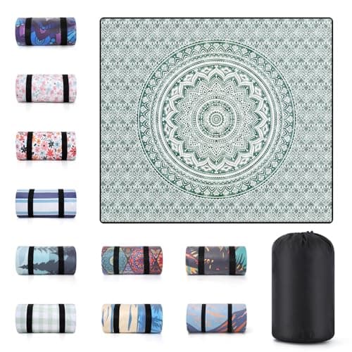 memKiya 80x80" Extra Large Picnic Blankets Waterproof Sandproof Couple Outdoor Beach Blanket Foldable Grass Park Lawn Concert Mat Summer Camping Essentials Rv Travel Vacation Accessories Festival Gift - Image 1