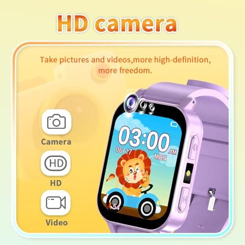 T TICCI Kids Smart Watch for Boys Girls - 1.83" HD Touch Screen, 500mAh Long Battery, Fast Type-C Charging, Games Camera Music Pedometer Torch, Educational Toys for Ages 4-12 Birthday Gift (Pink) - Thumbnail 6