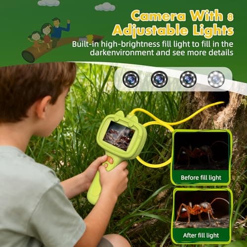 Borescope Camera with Light for Kids | STEM Science Educational Toy for 4 5 6 7 8 9 10 12 Years Old Boys & Girls | Birthday Gift for Outdoor Adventures & Nature Discovery (Yellow) - Thumbnail 2