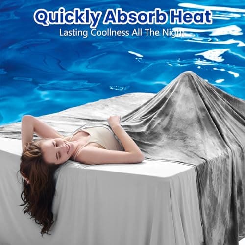 Topcee Cooling Throw Blanket for Night Sweats Decorative Tie Dye, Absorbs Heat to Keep Cool on Warm Nights, Q-Max 0.5 Cooling Blankets for Hot Sleepers, Cool Lightweight Sofa Throw Blanket (50"x70") - Thumbnail 2