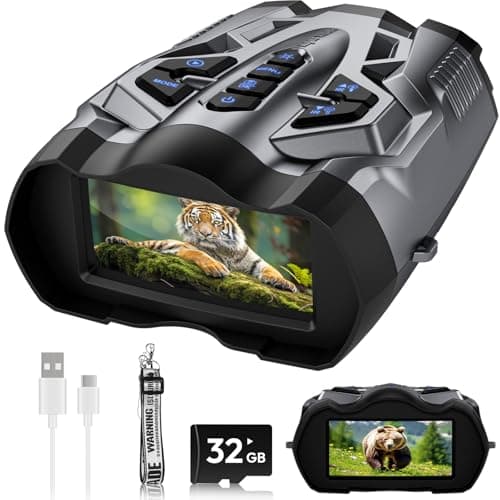 WISHBETY 4K Night Vision Goggles for Adults,16X Zoom Night Vision Binoculars with 1000FT Infrared Range,5000mAh Rechargeable Battery,3.5" Screen,Include 32GB Card,Gift for Mens and Outdoor Enthusiasts - Image 1
