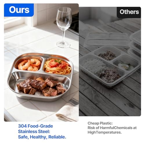 3 Pack Snack Containers,Lunch Box Containers,Food Grade Metal Base with a BPA Free Leakproof & Airtight Silicone Lid,Reusable Airtight Bento lunch Boxes, Kitchen Storage, Freezer (3 color) (Yellow) - Thumbnail 3