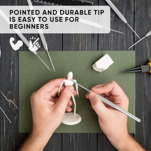 4 Pcs Pottery Needle Tool – 6.3 Inches Needle Tools for Clay, Durable Stainless Steel Tips, Non-Slip Grip & Protective Sleeve – Easy to Clean for Ceramics, Sculpting, DIY Craft & Detailed Carving - Thumbnail 5