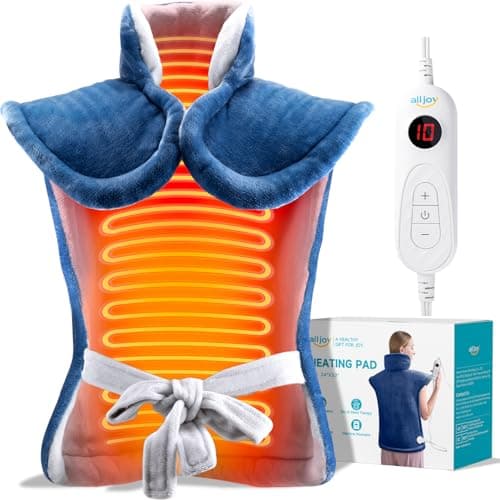 ALLJOY Heating Pad for Back, 24"x33" Weighted Heating Pads for Neck and Shoulder, Gifts for Women Men, Back Heating Pads Fast-Heating with 10 Heat Settings, 4 Timing Setting - Image 1