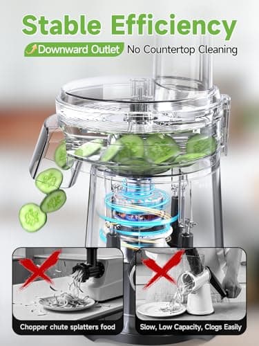 Electric Cheese Grater with Salad Shooter, 3 in 1 Food Chopper & Electric Vegetable Slicer. 200W Motor, 3 Blades, Comes with Safety Push Bar, Dishwasher Safe for Home Kitchen (Black) - Thumbnail 3