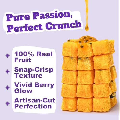 Freeze Dried Passion Fruit Chunks 16 oz (Pack of 1) | 100% Natural, No Sugar No Additives | Crunchy Tropical Fruit Snacks for Smoothies, Baking, Yogurt, Tea & Desserts | Vegan, Gluten-Free, Resealable Bag - Thumbnail 5