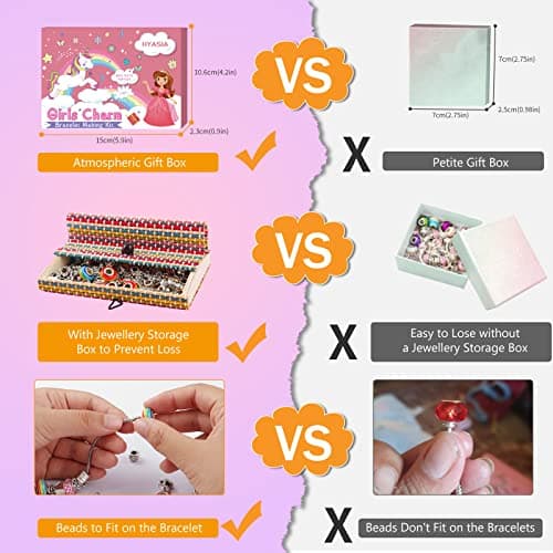 Girls Charm Bracelet Making Kit, Unicorn Toy Gifts for Ages 6 7 8 9 10+ Girls DIY Jewelry Making Kit for 8-12, Perfect Craft Kits Educational Toys - Finger Fine Motor Training and Inspires Creativity - Thumbnail 3
