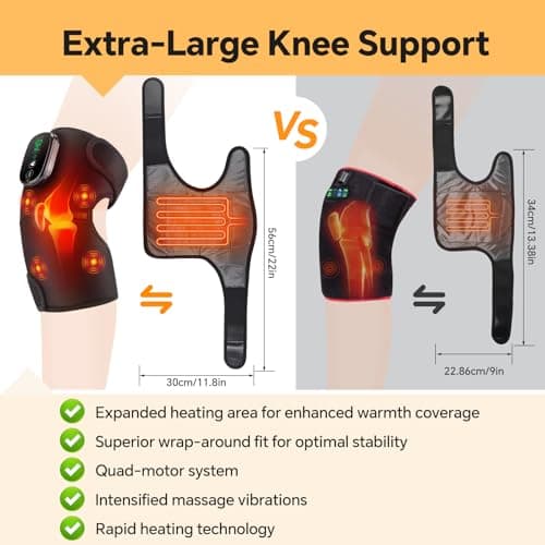 Cordless Knee Massager, FSA Eligible Items, Knee Heating Pad for Pain Relief, Arthritis, Joint Support - Heated Knee Brace for Elbow Shoulder, HSA Approved Products Only - Thumbnail 3