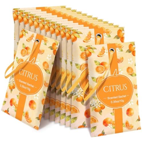 STRN Scented Sachets for Drawer and Closet, Citrus Scent Long-Lasting Sachets, 14 Packs for Home Fragrance, Small Space Air Freshener for Wardrobes - Image 1