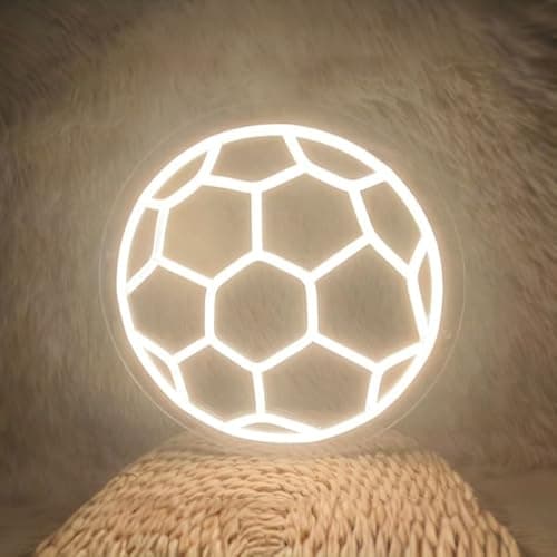 Soccer Neon Sign, Dimmable LED Neon Signs for Wall Decor, Football Neon Light USB-Powered, Sports Neon Sign for Bedroom, Sports Cave, Kids' Rooms | Unique Holiday/Birthday Gifts for Teen Boys & Soccer Fans - Image 1