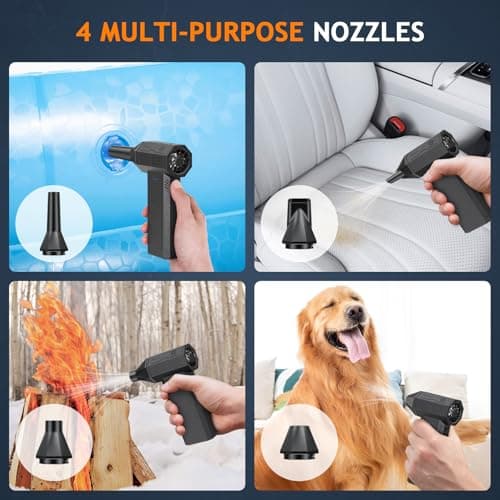 Compressed Air Duster - 180000RPM Powerful Electric Air Duster, 3 Gear Adjustable Cordless Air Blower, Rechargeable Dust Cleaner for Keyboard, Computer, Home, Outdoor, Car - Thumbnail 3