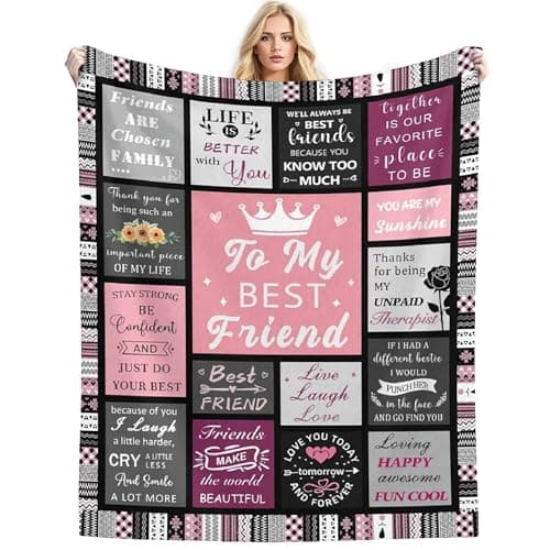 Joyxzacp Best Friend Birthday Gifts for Women, Best Friend Blanket, Cozy Throw Blanket for Bestie, Friendship Gifts for Women BFF Soul Sister 60"x80" - Image 1