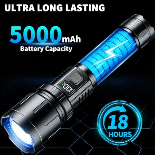 KNIBO Rechargeable Flashlight 99000 High Lumens, LED Super Bright Flash Light, Tactical Flashlights with LCD Power Display, 6 Modes, Waterproof, Brightest Flashlight for Emergencies Camping - Thumbnail 6