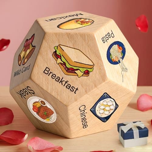 Allotall Valentines Day Gifts for Him Her,Couple Gifts for Men Women,Colorful Date Night Food Dice,Funny Gag Gifts for Boyfriend Girlfriend,Anniversary Birthday Wedding Gifts for Husband Wife - Image 1