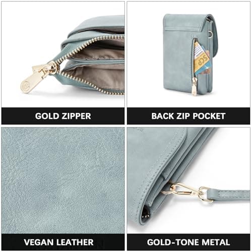 BOSTANTEN Vegan Leather Small Crossbody Bags for Women Designer Cell Phone Bag Wallet Purses Adjustable Strap - Thumbnail 6