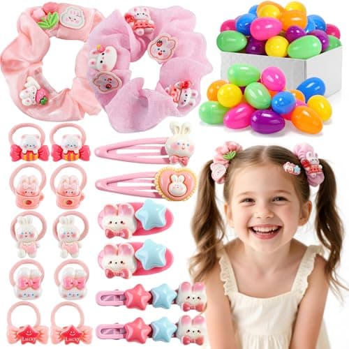 Skirfy Easter for Girls, Toddlers Kids Toys Age 3-5,Hair Ties,Hair Bands,Hair Clip,Play Princess Toys for Dress Up,Easter Egg Classroom Peizes Birthday Gift - Image 1