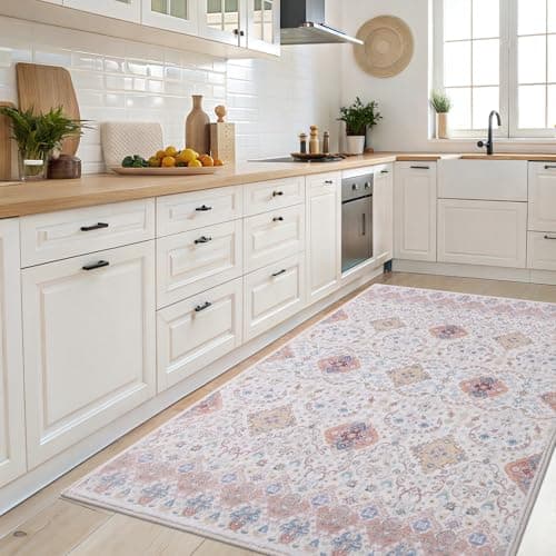 Vanmoos 2x3 Washable Area Rug – Soft, Non-Slip Entrance Rug, Durable Indoor Door mat, Floor Carpet for High-Traffic Areas, Entryway, Kitchen, and Bedside, Charm/Beige - Thumbnail 5