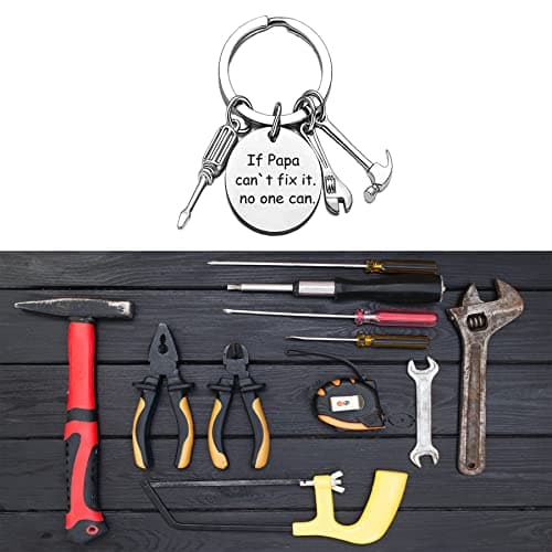 Ediseng Dad Christmas Gifts from Daughter Wife,Custom Keychain for Father,Personalized Stocking Stuffer for Dad/Husband/Stepdad,Funny Keychain with Hammer,Wrench and Screwdriver - Thumbnail 2