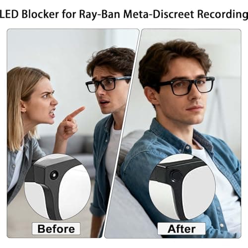 LED light cover blocker for Ray Ban Meta gen2 &1 smart glasses accessories, Wayfarer,Skyler,Headliner,Oakley Meta HSTN camera cover, rotating cover without frequent removal(1 PCS) - Thumbnail 4
