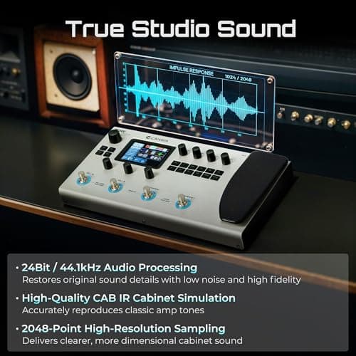 CAHAYA Guitar Pedal Board Multi-Effects: Professional Grade with 320 Effects 120 Amplifier Models Looper IR Cabinet Simulations Multi Effect Processor Pedal Board for Acoustic Electric Guitar & Bass - Thumbnail 3