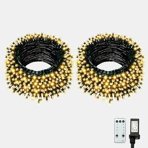 AHAWILL Warm White Christmas Lights Outdoor,83FT 250LED String Lights with 8 Modes,Christmas Tree Lights Indoor Plug in,Waterproof Twinkle Fairy Lights for Party,Classroom,Home Decor - Image 1