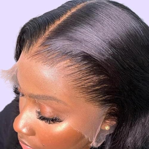 13x4 Full Frontal Wig SKINLIKE HD Lace Wig 0.10mm Ultra-thin Invisible HD Lace Front Wigs 200% Density Body Wave Vivid Hairline Bleached Knots 15A Brazilian Human Hair Wig Frayed Ends 28 Inch - Image 1