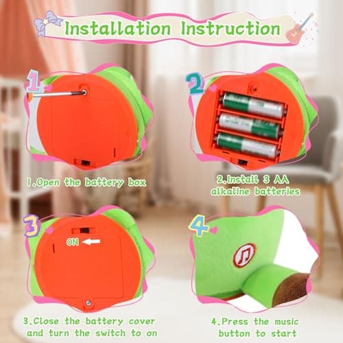 LLUKEME Dancing Giraffe Toy Stuffed Animal Baby Toys Singing Song Toddlers Toy Repeats What You Say Glowing Musical Toy for Baby Birthday Gift Groovy Giraffe Toy (Green Giraffe) - Thumbnail 6