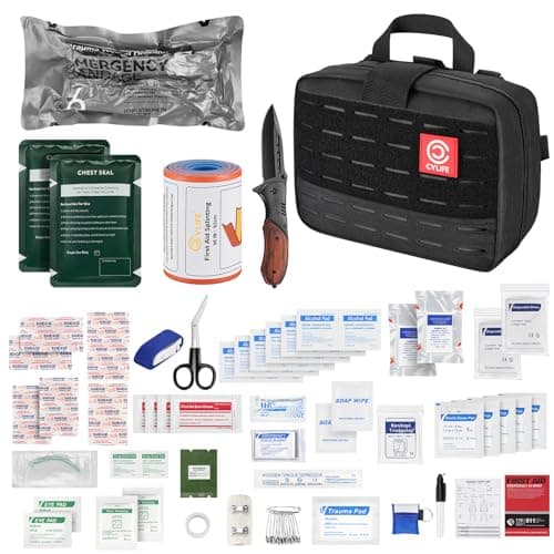 CVLIFE First Aid Kit Survival Emergency Kit IFAK Trauma Kit with MOLLE Pouch, Comprehensive Trauma Care - Ideal for Car, Camping, Hiking, Travel - Image 1