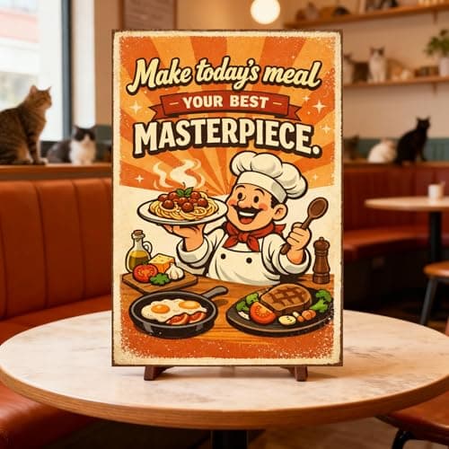 Make Todays Meal Your Best Masterpiece Tin Sign Vintage Kitchen Wall Decor Retro Chef Cooking Quote Metal Poster Farmhouse Culinary Art 8x12 Inch Food Lover Home Cafe Wall Display - Thumbnail 3