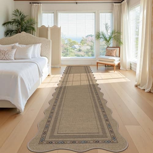 U'Artlines Long Hallway Runner Rug, 2'x10' Non Slip Washable Jute Kitchen Rug, Farmhouse Floor Carpet Runners for Kitchen, Entryway, Bathroom, Laundry Room, Indoor Home Decor(Checked) - Thumbnail 5