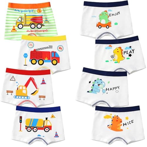 KODEIPLAY 8-Pack Boys Underwear Cotton Boxer Briefs Soft Toddler Kids Underpants (Sizes 2T-9 Years) - Image 1