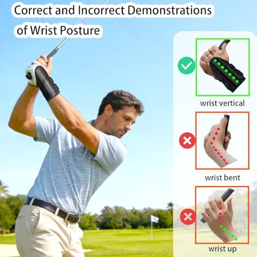 Siciwelely 3-Piece Golf Wrist Trainer Set with Wrist Strap/Arm Band/Storage Bag, Golf Wrist Training Aid to Correct Wrist Angle & Develop Muscle Memory (BlackWristband/Blue Armband/Storage Bag) - Thumbnail 2