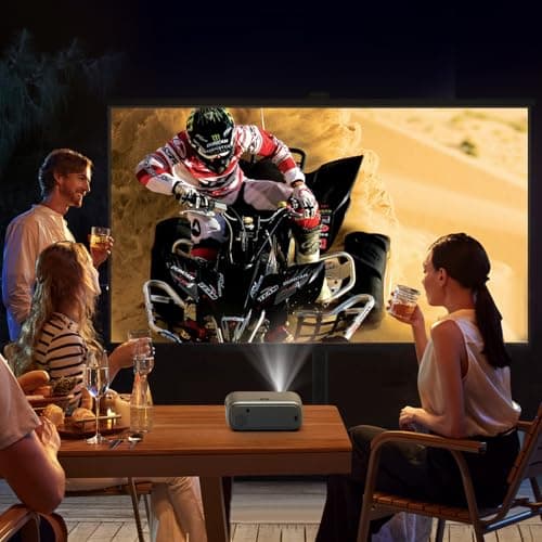 [Electric Focus/Auto Keystone] Projector with WiFi and Bluetooth, 650ANSI Native 1080P Outdoor Movie Projector 4K Supported, Max 300'' Display Zoom for iOS/Android/TV Stick/HDMI/USB - Thumbnail 6